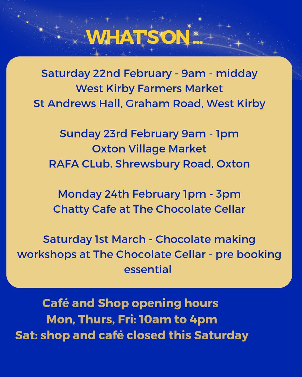 It's market weekend!! 

We're looking forward to being at these fabulous markets with a fabulous hand picked selection of makers. 

#marketdays #chocolate