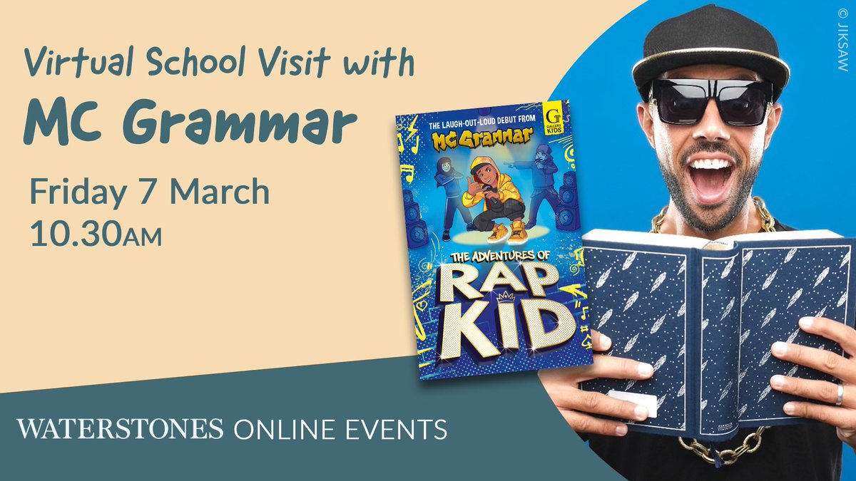 MrMCGrammar's tweet photo. Calling all schools! Join me and the @Waterstones @WaterstonesKids crew for a special virtual event.  To sign up, just click the link below: 

https://t.co/RADMTxOWCz

See you, Grammar Gang 😎 🤙 https://t.co/Lsk1YulNbs