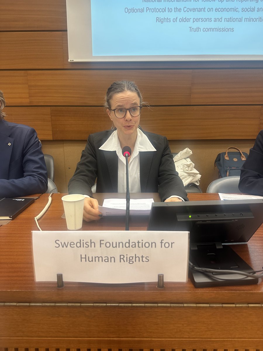 UPRinfo's tweet photo. #PS49 Swedish Foundation for Human Rights talked about the #RightsofOlderPersons, the #RomaMinority and #ESC rights in #Sweden. They urged 🇸🇪 to ratify the Optional Protocol to the #ICESCR and to promote the elaboration of a UN Convention on the rights of older persons https://t.co/weSUd8WFZ7