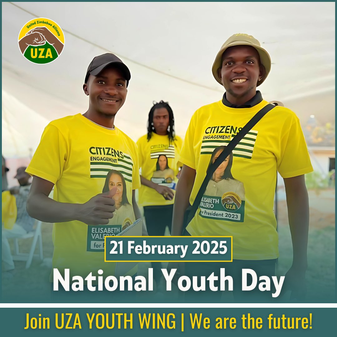 uzalliance's tweet photo. #UZA joins the rest of #Zimbabwe in commemorating the #2025NationalYouthDay. This day was established to recognise the Youths' contributions to the prosperity of the nation. It is our belief that democratic change will certainly come, only through the youth of Zimbabwe! https://t.co/feneJXqyq5