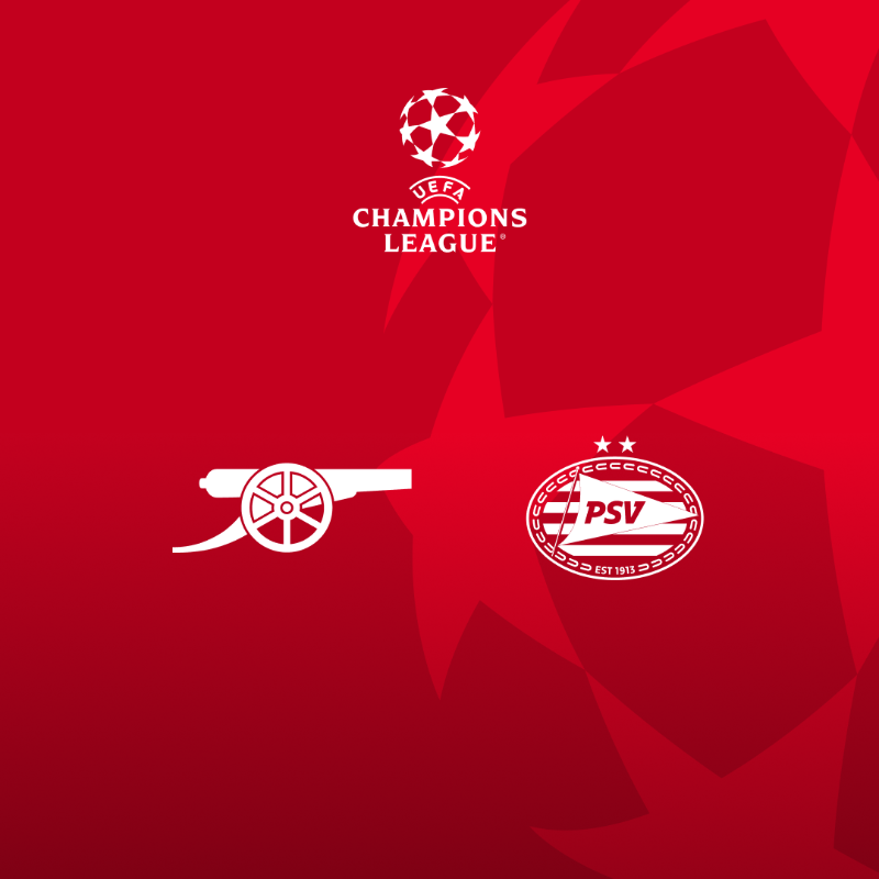 Arsenal's tweet photo. We’ve been drawn against PSV in the last-16 of the Champions League 🏆

Find out all the key information here 👇