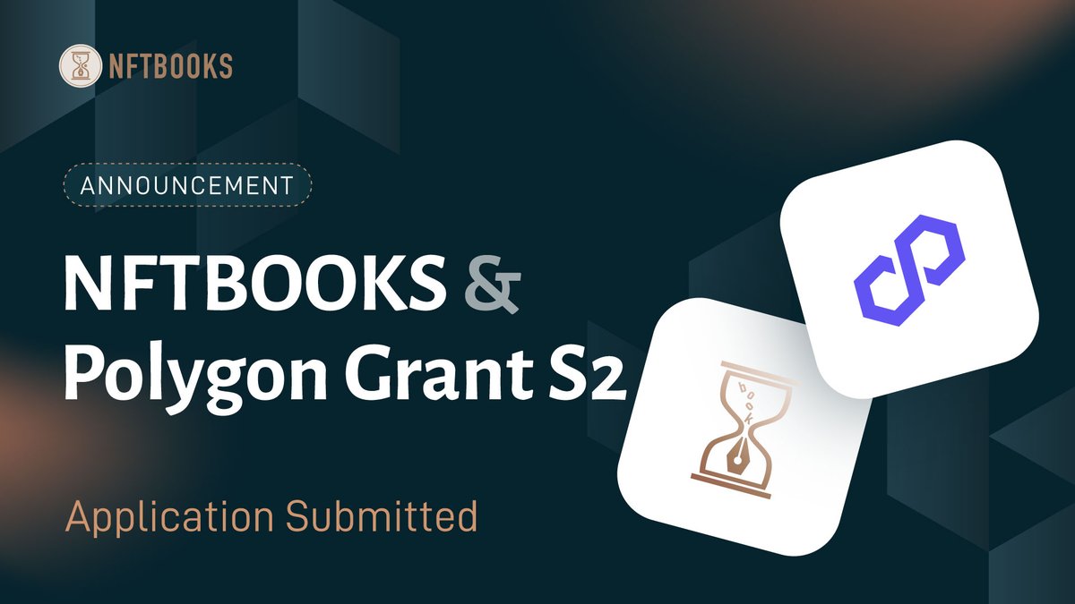 📢 Update for the NFTBOOKS Community! 🚀

We’re excited to share that NFTBOOKS has officially applied for Polygon Grant Season 2! 🎉

This grant is a great opportunity to help us grow and bring more value to our community. If approved, we plan to improve our platform, enhance the