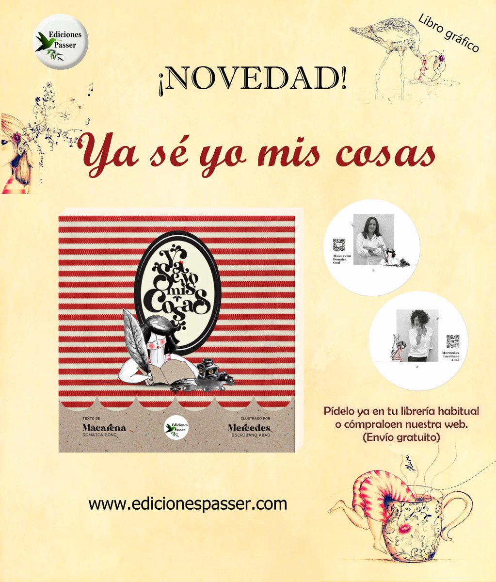 📢✨ ¡Lanzamiento especial! ✨📢

📖 Ya sé yo mis cosas 🖋️🎨
Un viaje de palabras e imágenes que conmueve y deleita.
🔍 Para quienes buscan belleza en las palabras.
🎨 Para los que disfrutan de ilustraciones que cuentan historias.
💫 Porque la vida son en pequeños momentos.