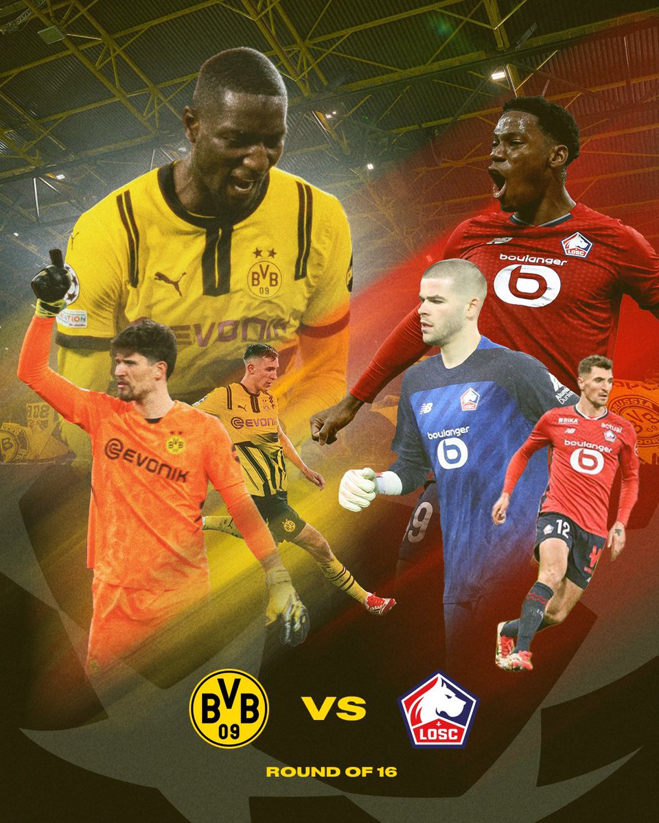 💫 Borussia Dortmund trifft im Achtelfinale der <a href="/ChampionsLeague/">UEFA Champions League</a> auf <a href="/losclive/">LOSC</a>! 🇫🇷 

ℹ️ Der BVB wird zuerst das Hinspiel am 4./5. März bestreiten. Eine Woche später (11/12. März) folgt das Rückspiel in Frankreich. 

Über die zeitgenaue Ansetzung informiert die UEFA in Kürze. 🔜