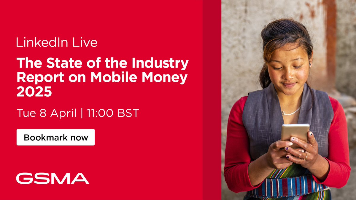 🚀 The mobile money sector has seen impressive growth in 2024, with double-digit increases in adoption and active use.

Join us on April 8 at 11:00 BST for the launch of the State of the Industry Report on Mobile Money.

🔗 ow.ly/FKB350V3TjJ