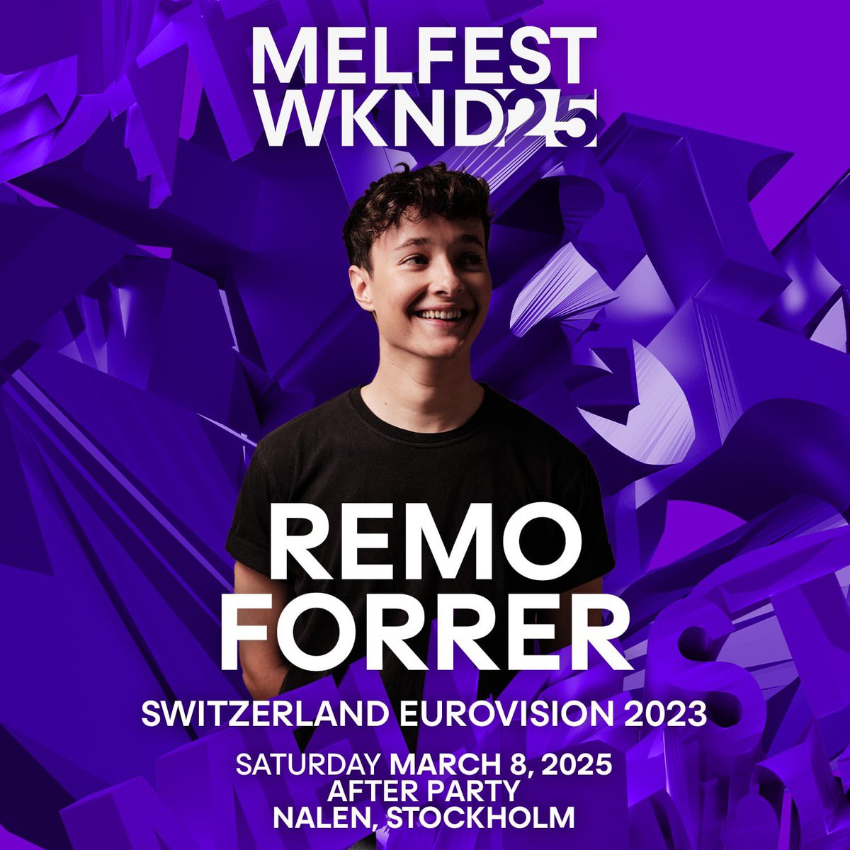 MelfestWKND's tweet photo. From the host nation of Eurovision 2025, we're very excited to announce Remo Forrer for the #Melfest WKND After Party! 🤩

Date: March 8, 2025
Tickets at https://t.co/1EFE6Zmwjq https://t.co/MVE5DF1Csl