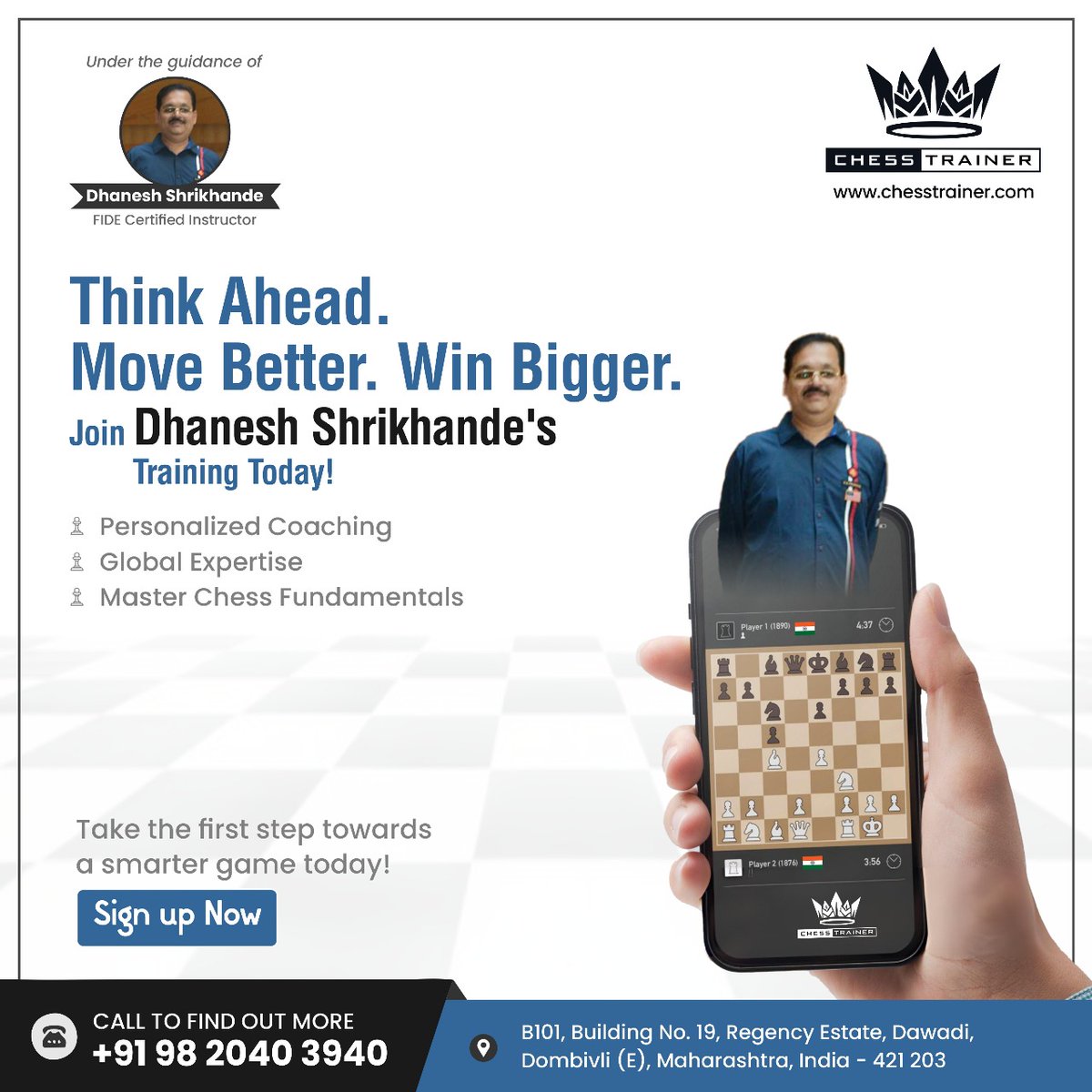 Chess_trainer91's tweet image. ♟️🏆Great #chess players don’t just play-they plan, strategize &amp;amp; win with precision! Ready to master the game?
Train with #FIDEInstructor #DhaneshShrikhande
#PersonalizedCoaching
Expert Strategies
Endgame Mastery

💡 Make your next move a game-changer!

🌐 chesstrainer.com