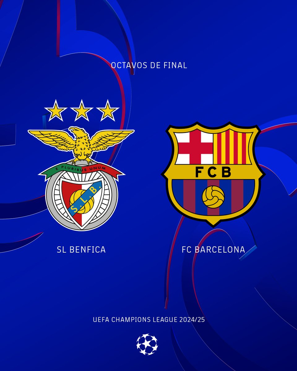 FCBarcelona_es's tweet photo. 👀 Nuestro rival de octavos de final de la Champions es el Benfica
#UCLDraw https://t.co/e2RzUC9GRE