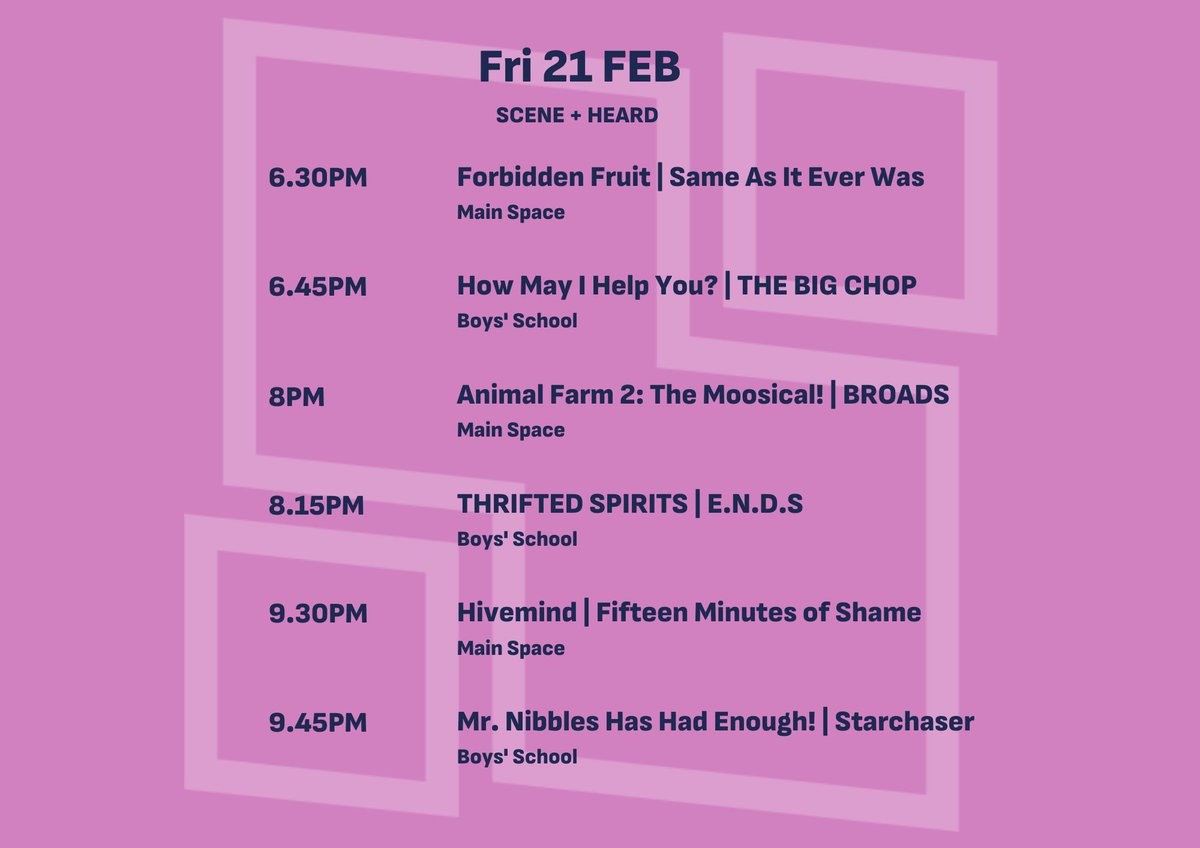 KICK OFF YOUR WEEKEND WITH US <a href="/smockalley/">Smock Alley Theatre</a> 

smockalley.com/sceneandheard