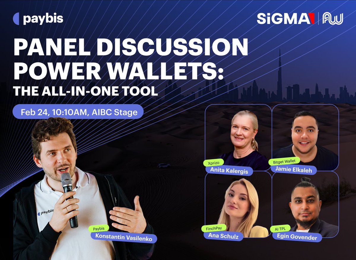 Mr.K (@maverick_lv) on Twitter photo Next week, I’ll be joining a panel discussion at <a href="/SiGMAworld_/">SiGMA World</a> in Dubai!
Alongside Jamie from <a href="/BitgetWallet/">Bitget Wallet 🩵</a>, Anita from <a href="/xprizoapp/">Xprizo™</a>, and others, we will deep dive into power wallets and how crypto is shaping the future of the iGaming industry.
📅 Feb 24 | 10:10 AM |📍AIBC Stage Next week, I’ll be joining a panel discussion at <a href="/SiGMAworld_/">SiGMA World</a> in Dubai!
Alongside Jamie from <a href="/BitgetWallet/">Bitget Wallet 🩵</a>, Anita from <a href="/xprizoapp/">Xprizo™</a>, and others, we will deep dive into power wallets and how crypto is shaping the future of the iGaming industry.
📅 Feb 24 | 10:10 AM |📍AIBC Stage