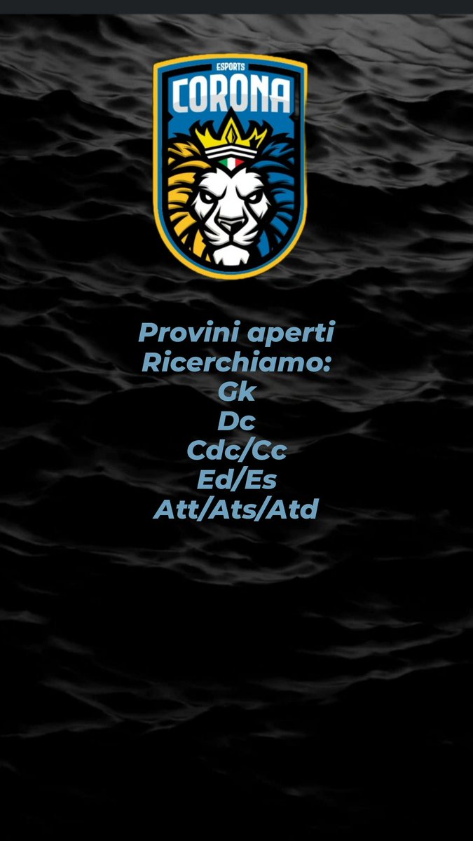 Corona eSports (@coronaesports_) on Twitter photo ‼️PROVINI APERTI‼️
Competizioni: VPG,VPL,eLudo
Orari di gioco: dal Lun al Giov 21:40-23:40
<a href="/NewsProclub/">News Proclub</a> <a href="/pctransfermarkt/">🇮🇹 PRO CLUBS TRANSFERMARKT🔍</a> <a href="/vGamesRT/">vGamesRT 🔄</a> <a href="/ProClubsRTweets/">ProClubsRTweets</a> ‼️PROVINI APERTI‼️
Competizioni: VPG,VPL,eLudo
Orari di gioco: dal Lun al Giov 21:40-23:40
<a href="/NewsProclub/">News Proclub</a> <a href="/pctransfermarkt/">🇮🇹 PRO CLUBS TRANSFERMARKT🔍</a> <a href="/vGamesRT/">vGamesRT 🔄</a> <a href="/ProClubsRTweets/">ProClubsRTweets</a>
