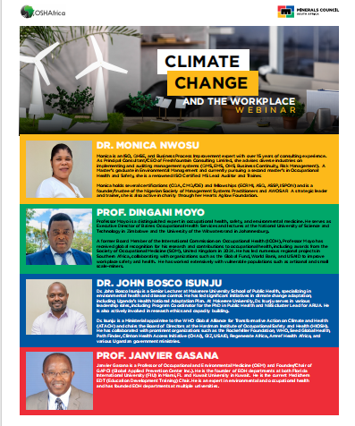 Baines Occupational Health Services (@bainesohs) on Twitter photo Join us @ 2pm today for the Climate Change and the workplace webinar hosted by OSHAfrica & Minerals Council South Africa. Prof <a href="/MoyodD/">Dr Dingani Moyo</a> our executive director will be one of the speakers #climatechange #workplace #workenvironment #heat #airpollution #workers #OHSchallenges #health Join us @ 2pm today for the Climate Change and the workplace webinar hosted by OSHAfrica & Minerals Council South Africa. Prof <a href="/MoyodD/">Dr Dingani Moyo</a> our executive director will be one of the speakers #climatechange #workplace #workenvironment #heat #airpollution #workers #OHSchallenges #health