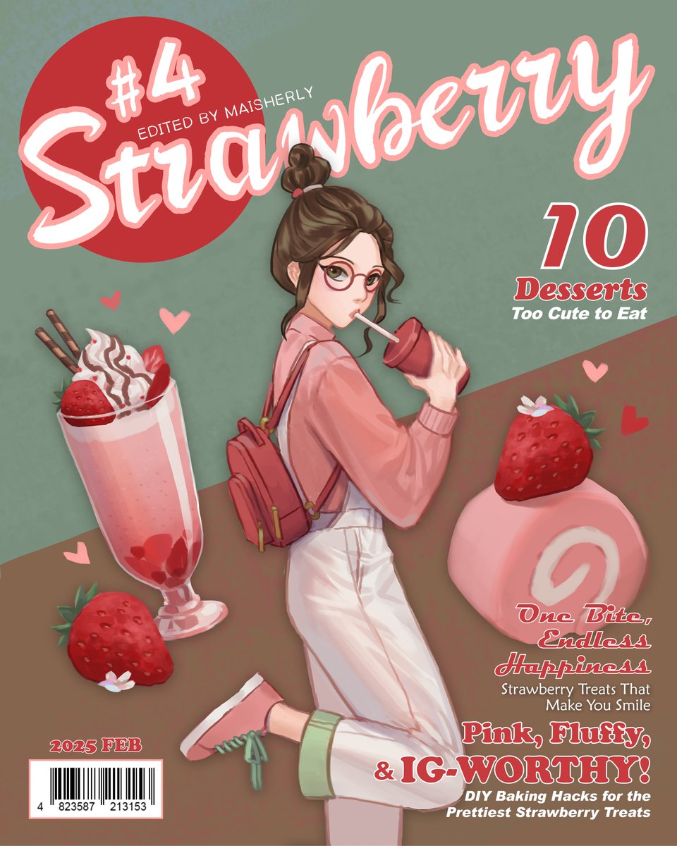 MaisherlyArt's tweet photo. STRAWBERRY! #4
#digitalart #digitaldrawing #illustration #art #valentine #february #bulletjournaltheme #maisherly #strawberry #sweets #dessert #fakemagazine https://t.co/7R8XlqZuZG