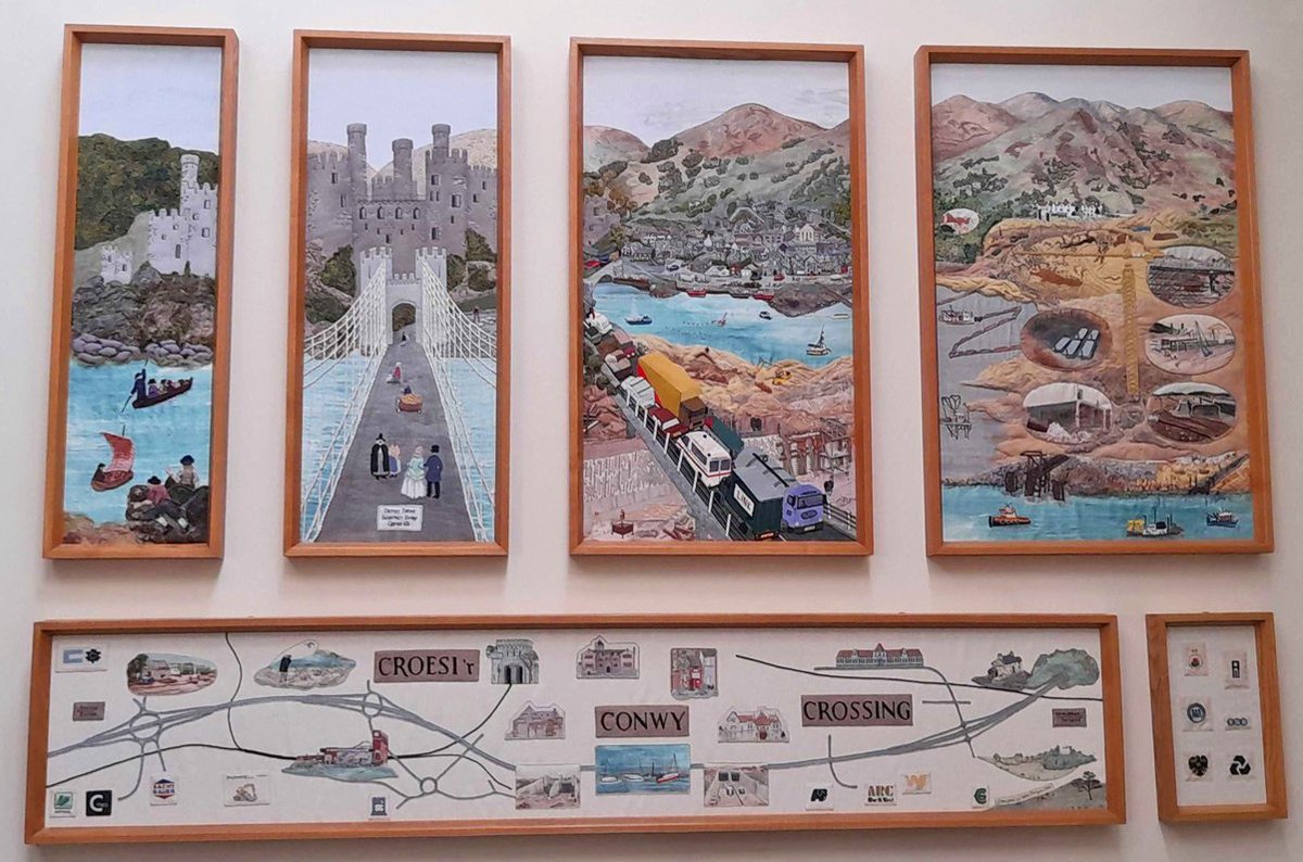 Mae brodweithiau ‘Croesi Afon Conwy’ yn dod i Ganolfan Ddiwylliant Conwy! Wedi’u dylunio gan Vera Morgan a’u creu gan hanner cant o aelodau Cangen Gogledd Cymru’r Embroiderers’ Guild, mae’r gweithiau’n coffáu agor Twnnel Conwy ym 1991.

bit.ly/4k1mDBs