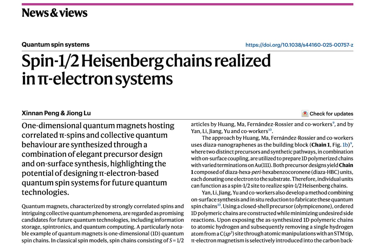 Jiong Lu (@jionglu_nus) on Twitter photo Quantum spin chains🚀🚀 today News/views <a href="/NatureSynthesis/">Nature Synthesis</a> rdcu.be/eaLLz Congratulation to both teams ! Quantum spin chains🚀🚀 today News/views <a href="/NatureSynthesis/">Nature Synthesis</a> rdcu.be/eaLLz Congratulation to both teams !