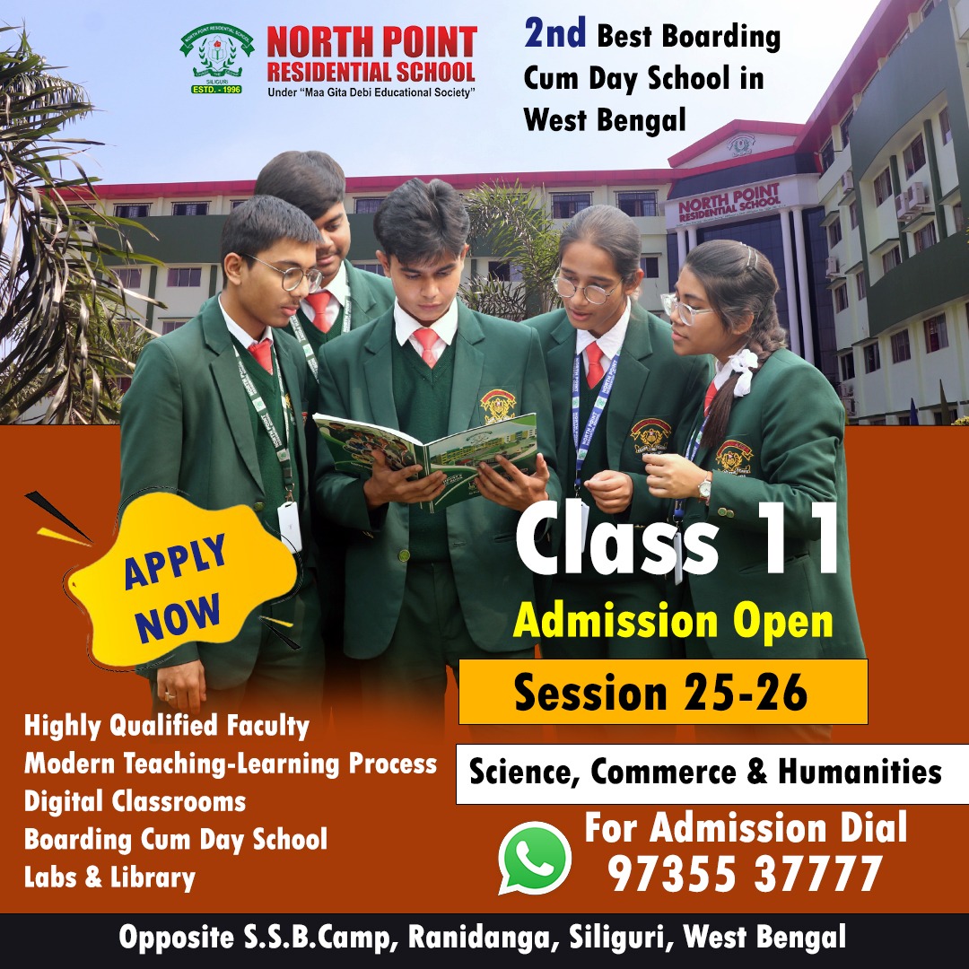 NORTHPOINTRESI's tweet image. Admission is open for Class XI—Science, Commerce, &amp;amp; Humanities for the session 2025–26. To get the registration form, visit our school or contact our admissions team. Seats are limited; enquire now!

Admission Desk: 97355 37777 / 97355 27777.

#Nprs #AdmissionOpen #ClassXI