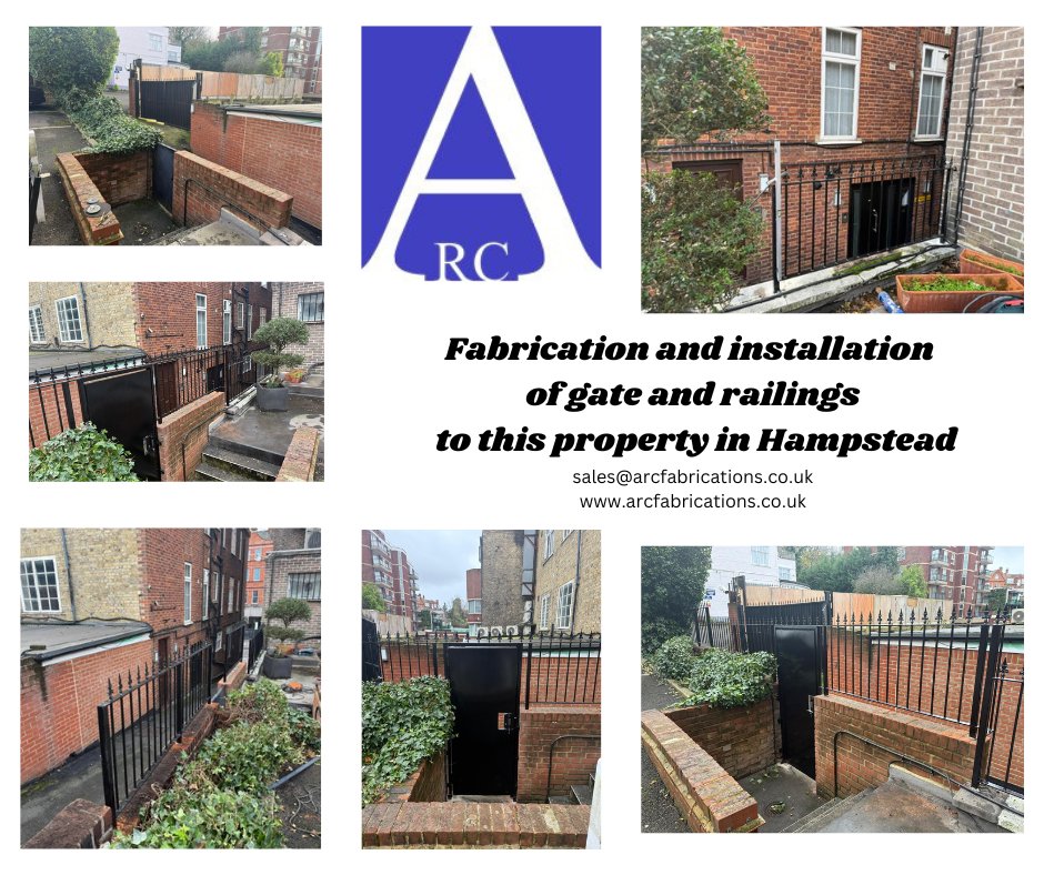 Arc Fabrications (@arcfablondon) on Twitter photo Fabrication and installation of railings and gate to this property in Hampstead.
Contact us today or your free quote or visit our website.
sales@arcfabrications.co.uk
arcfabrications.co.uk Fabrication and installation of railings and gate to this property in Hampstead.
Contact us today or your free quote or visit our website.
sales@arcfabrications.co.uk
arcfabrications.co.uk