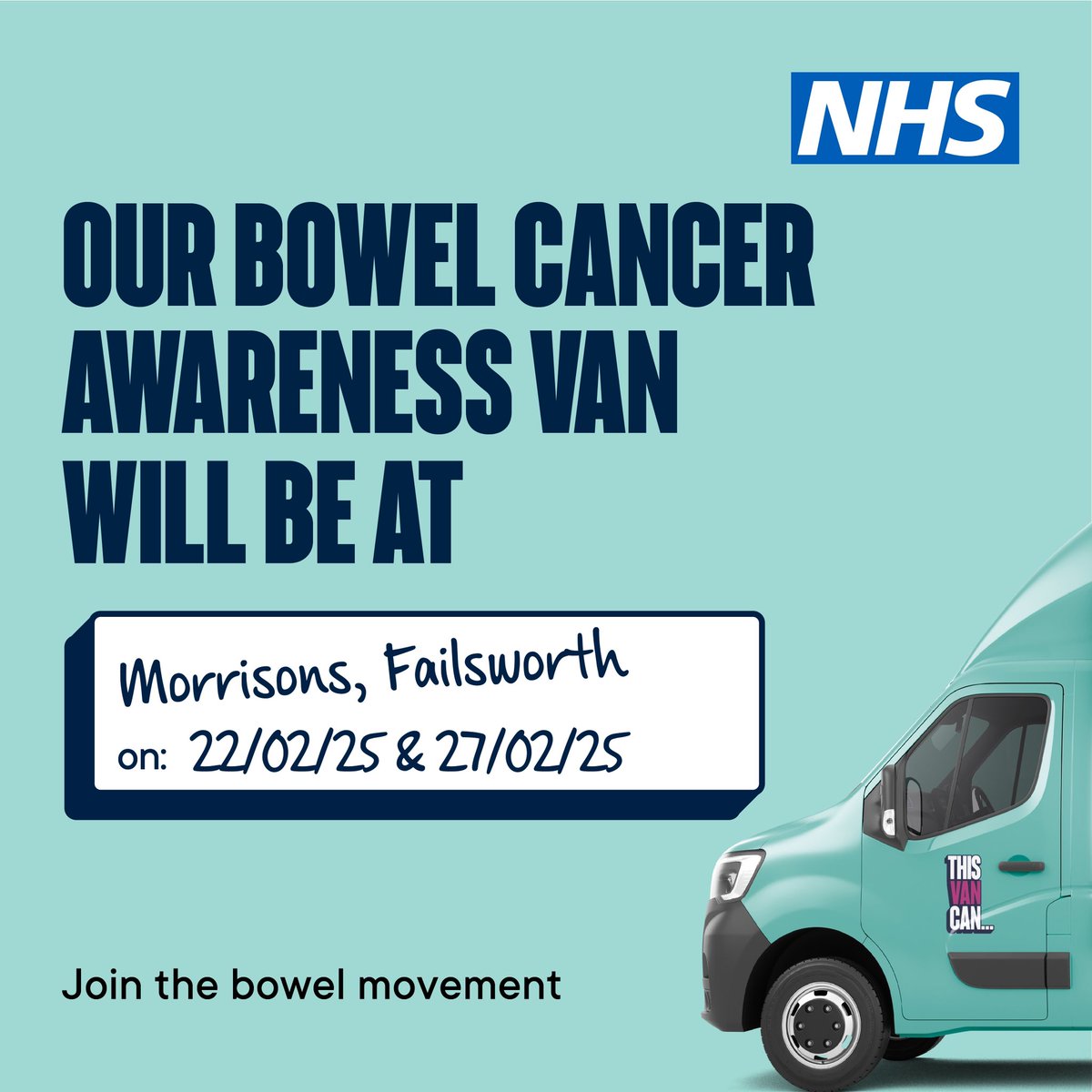 Pennine Bowel Cancer Screening Programme (@penninebowelcsp) on Twitter photo #thisvancan will be at <a href="/Morrisons/">Morrisons</a> Failsworth tomorrow. Pop along to chat about #bowelcancer #bowelcancerscreening <a href="/GM_Cancer/">Greater Manchester Cancer Alliance</a> <a href="/OldhamCouncil/">Oldham Council</a> <a href="/OldhamCO_NHS/">Oldham Care Organisation</a> <a href="/HWOldham/">Healthwatch Oldham</a> <a href="/YHOldham/">Your Health Oldham</a> <a href="/OldhamICP/">Oldham Integrated Care Partnership</a> <a href="/OldhamActive/">Oldham Active</a> <a href="/NCAlliance_NHS/">Northern Care Alliance NHS Foundation Trust (NCA)</a> #thisvancan will be at <a href="/Morrisons/">Morrisons</a> Failsworth tomorrow. Pop along to chat about #bowelcancer #bowelcancerscreening <a href="/GM_Cancer/">Greater Manchester Cancer Alliance</a> <a href="/OldhamCouncil/">Oldham Council</a> <a href="/OldhamCO_NHS/">Oldham Care Organisation</a> <a href="/HWOldham/">Healthwatch Oldham</a> <a href="/YHOldham/">Your Health Oldham</a> <a href="/OldhamICP/">Oldham Integrated Care Partnership</a> <a href="/OldhamActive/">Oldham Active</a> <a href="/NCAlliance_NHS/">Northern Care Alliance NHS Foundation Trust (NCA)</a>