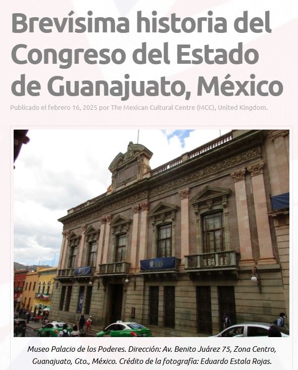 Conoce un poco más de la historia del Congreso del Estado de Guanajuato, 🇲🇽, contada por el historiador Diego Torres Solano y el fundador del <a href="/MexicanCultureC/">MCC</a> Eduardo Estala Rojas. 👉mexicanculturalcentre.com/2025/02/16/bre…