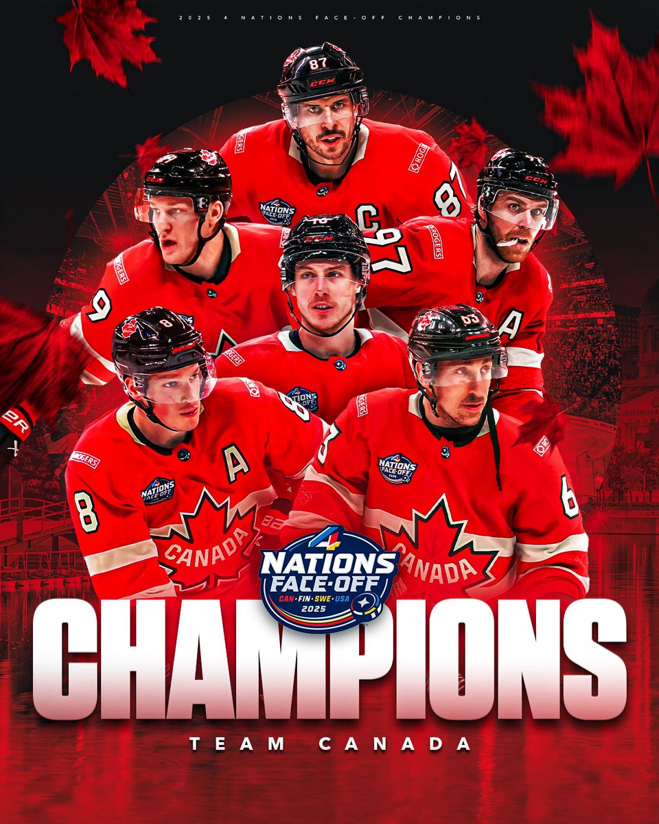 🇨🇦 Back on 🔝 🇨🇦 

4 Nations Face-Off Champions 🏆