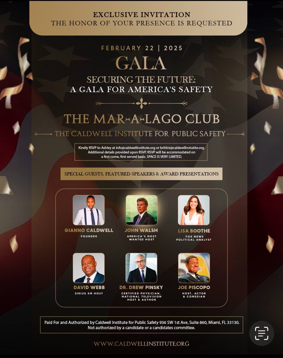 Looking forward to going to Mar-A-Lago tomorrow for my friend Gianno’s Gala.