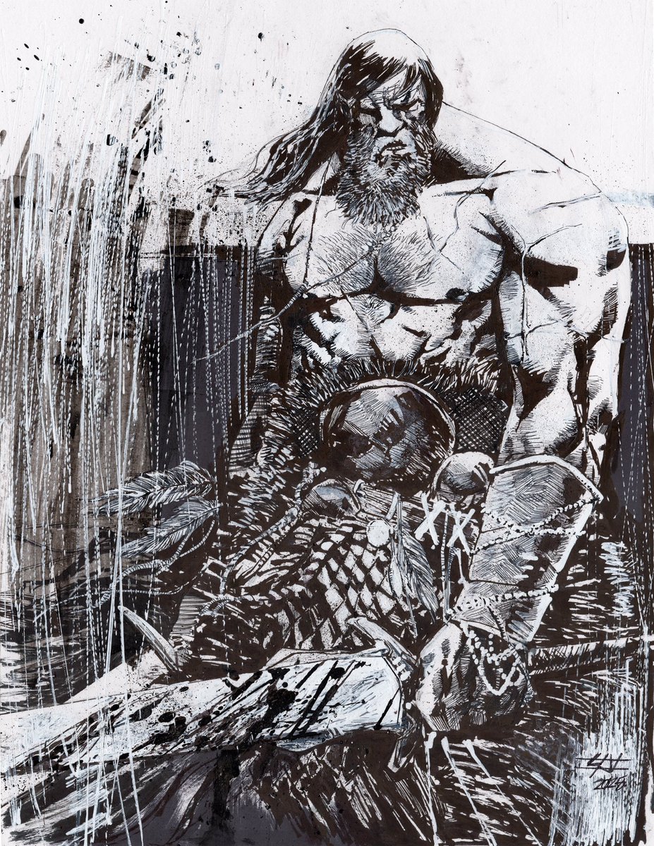 King Conan commission finished ❌✖️

Felt good to get some new ink stains on my drawing table!
