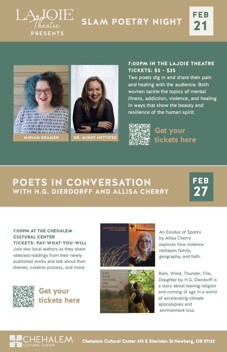 reading with the magnetic alissa cherry next Thursday down in Newberg, come hear us chat about our first books!