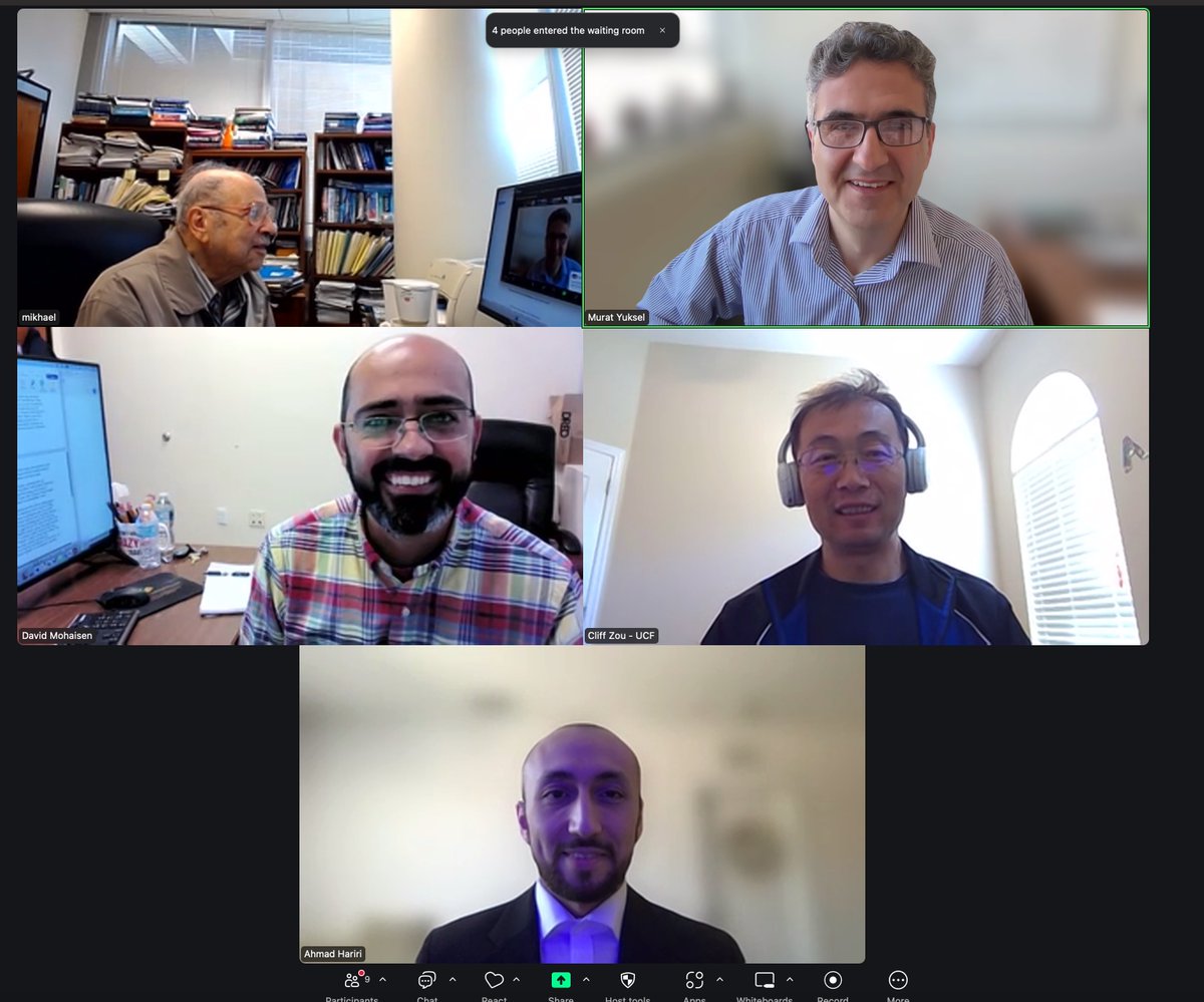 yuksem's tweet photo. Ahmad Hariri successfully defended his Ph.D. dissertation, titled "Towards Intelligent Speculative Software-Defined Networking." This work explored the idea of installing flows to an SDN switch before they arrive, with hopes to reduce the latency in reactive flow installation. https://t.co/M8OECjXNFM