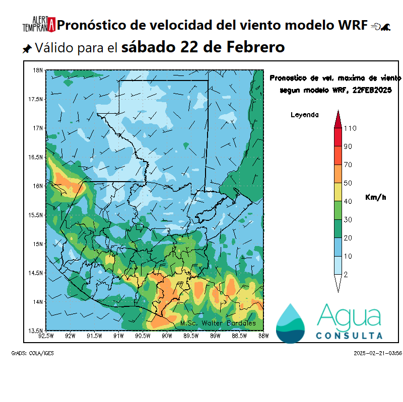 AlertaGt502's tweet photo. 🇬🇹📝Pronóstico sábado 22 de Febrero
#Vaguada asociada al #FrenteFrio28 mantiene lluvias en distintas intensidades sobre el norte y BocaCosta, viento con rachas de hasta 70km/h en la Cadena Volcánica, tiempo muy fresco pero se mantiene el calor en la costa sur
#ClimaGt #TraficoGt https://t.co/gIRvtapulP