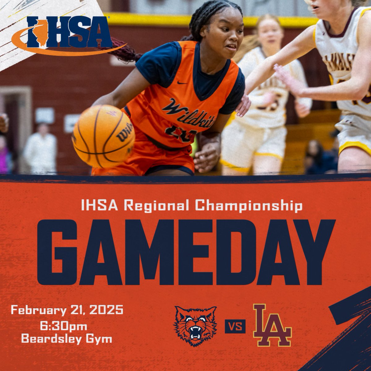 GAMEDAY‼️‼️                                             
🆚 Loyola
⏱️6:30pm
🏟️Beardsley Gym
❓IHSA Regional Championship