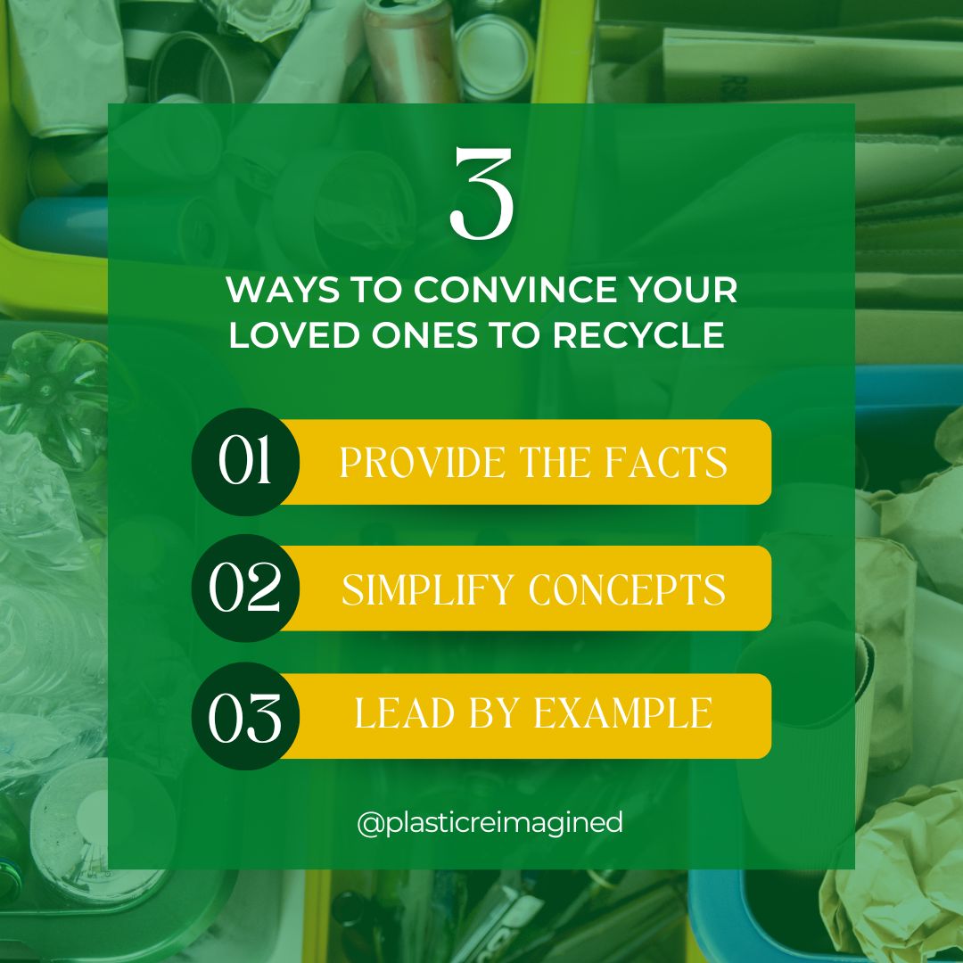 There’s strength in numbers &amp; getting as many people as possible on board with recycling makes a difference! Here’s how you can do that: Read our blog, “3 Ways to Convince Your Loved Ones to Recycle.” spkl.io/6002fiZqC

#Sustainability #EcoFriendlyLiving #PlasticReimagined