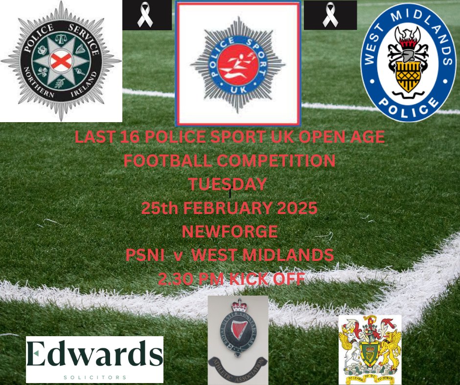 <a href="/EdwardsandCo_/">Edwards Solicitors</a> <a href="/PoliceFedforNI/">Police Federation for Northern Ireland</a> <a href="/wmpfc/">West Mids Police FC</a> <a href="/WMPolice/">West Midlands Police</a> <a href="/PSUKMenFootball/">PSUK Men's Football</a>