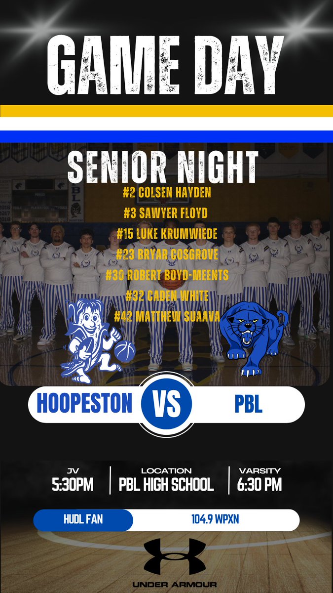 Senior Night! Come out and support these seniors as they play in their last home game of their basketball career! Go Panthers!