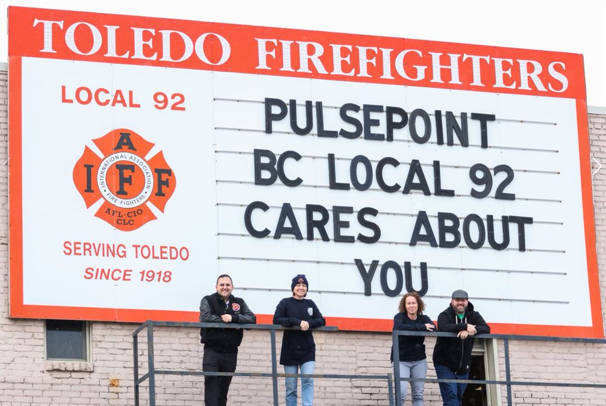 pulsepoint's tweet image. Toledo Firefighters Local 92 restore PulsePoint for their community! 🎉

“[PulsePoint] helps our members do their job better and enhance public safety,” said firefighter Dan Evans, secretary-treasurer of Local 92.