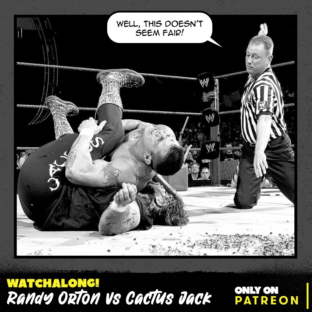 Every month one of our listeners gets to choose what we watch for #Watchalong Wednesday. PWP Champ Andrea Beeler chose a classic hardcore no holds barred match from #WWE Backlash 2004. It's #RandyOrton vs #CactusJack for the IC Title.

Listen ->> 
patreon.com/posts/watchalo…

#raw