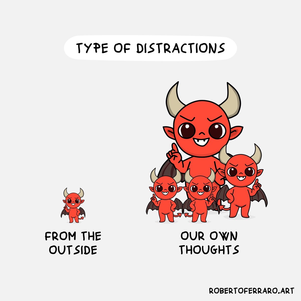 Most distractions come from ourselves, not our environment.