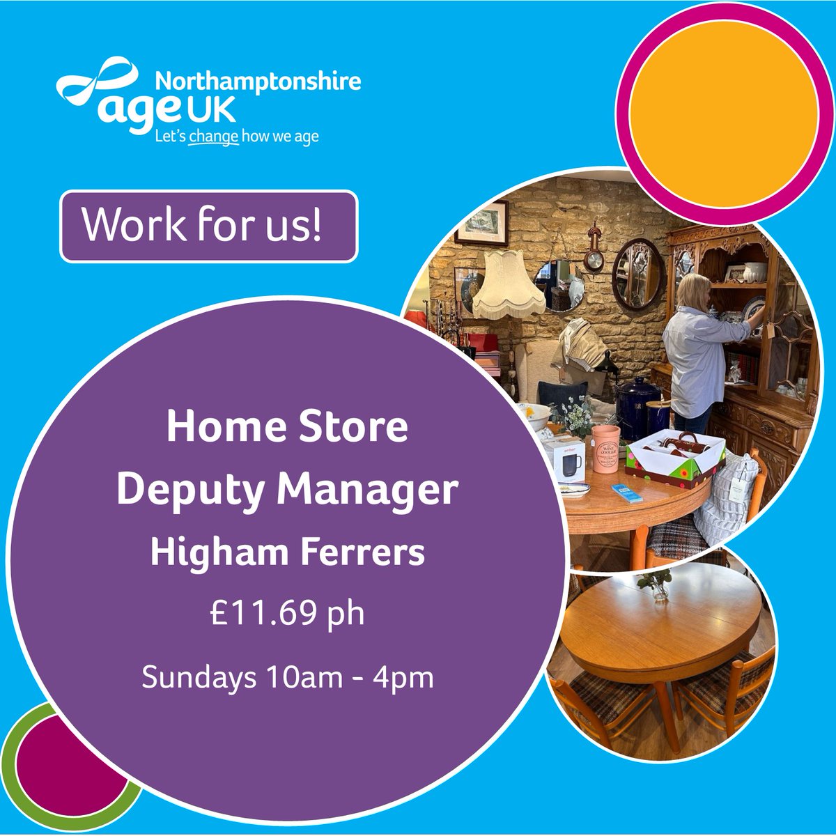 AgeUKNorthants's tweet image. WE'RE #Recruiting - we need to recruit a reliable, trustworthy person to help the #shopmanager to run our #homestore in #highamferrers on Sundays. For more information please click the link or call 01604 611200. bit.ly/3QtFDLq @HighamFerrersTC @rushdencouncil