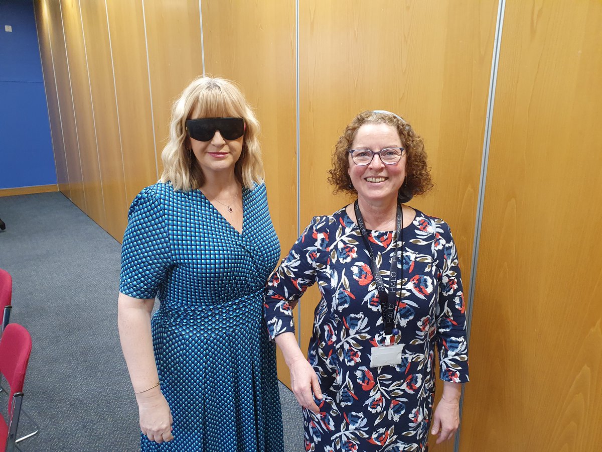 💡 Huge thanks to <a href="/RNIBNI/">RNIBNI</a> for delivering their Understanding Sight Loss training to #TeamNICVA! 

Fiona &amp; Dawn (&amp; Micky🦮) gave us valuable insights into supporting blind &amp; partially sighted people. 

We highly recommend this free training!

Email Fiona.Joyce@rnib.org.uk to book