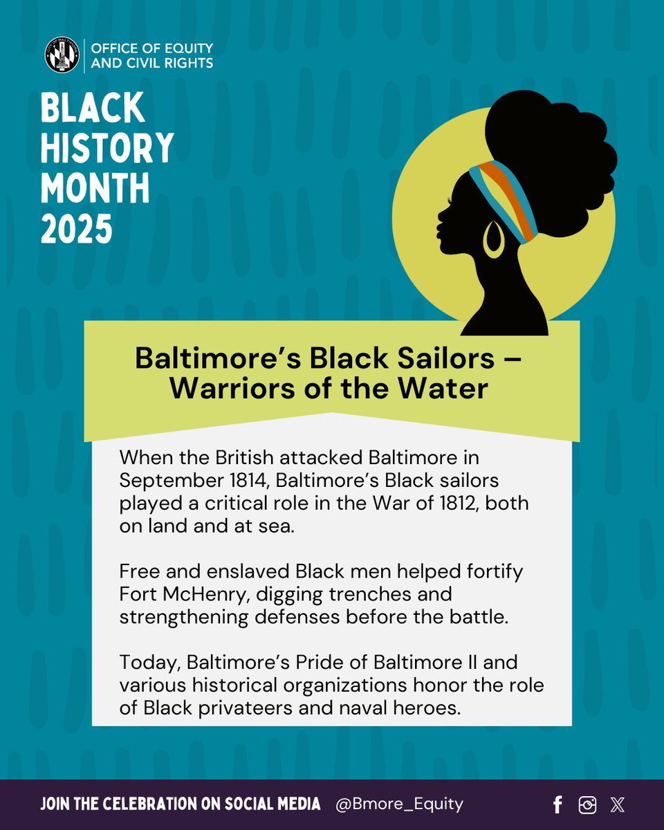 Black sailors played a crucial and pivotal role in Baltimore’s rich history.

The modern-day ‘Pride of Baltimore II’ is inspired by the famous Baltimore Clippers’ fast and agile vessels for privateering during the War of 1812.

#OECRBlackHistoryMonth #BHM #BaltimoreCity