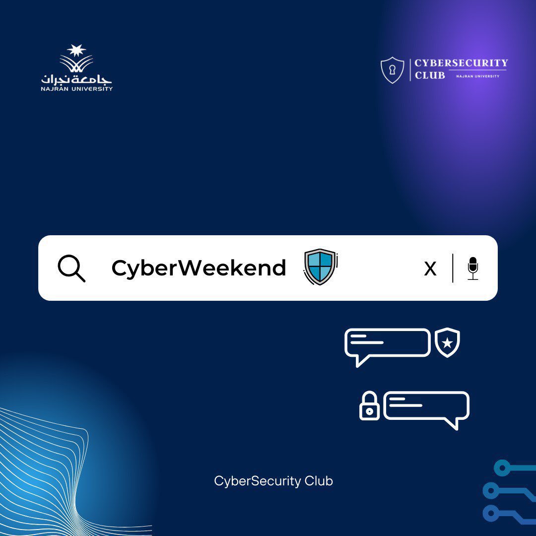 Csc_Nu's tweet image. Cyberweekend🛡️:

 هي فقره كل نهاية أسبوع يقدم فيها نادي الأمن السيبراني تحديات واسئلة بهدف تحقيق الخبره والمعرفة بالمجال.

 كونو مستعدين ✨🥇

#CyberWeekend