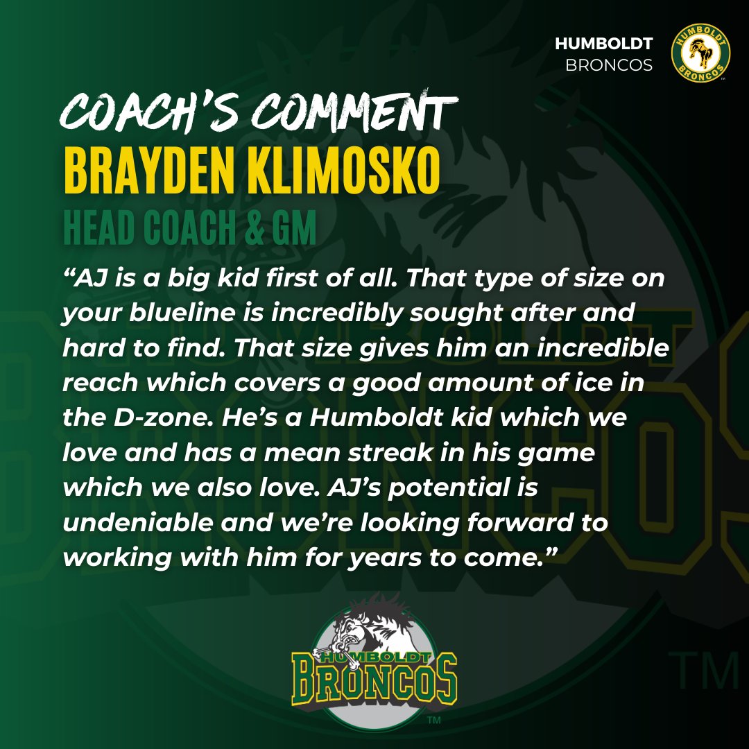 HumboldtBroncos's tweet photo. π¨#TeamTransaction sponsored by @CityofHumboldt_ π¨
The Humboldt Broncos are proud to announce the commitment of Humboldt native and 2007-born defenseman AJ Paulsen for the 2025-26 season.
The Humboldt Broncos and the City of Humboldt are proud to have AJ and his family in the organization and community.
πRead all about it here π
https://t.co/lTr1PmoYhG
