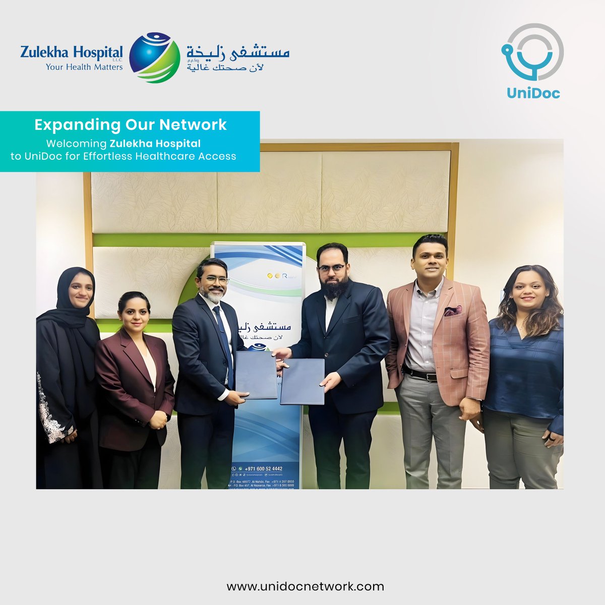 unidocnetwork's tweet image. Your health matters to us! 🏥 Zulekha Hospital, with 220+ doctors and 35+ specialties, is now just 3 clicks away on UniDoc. Book your appointment today and take charge of your health!

#UniDoc #ZulekhaHospital #YourHealthMatters #BookNow #HealthcareMadeEasy