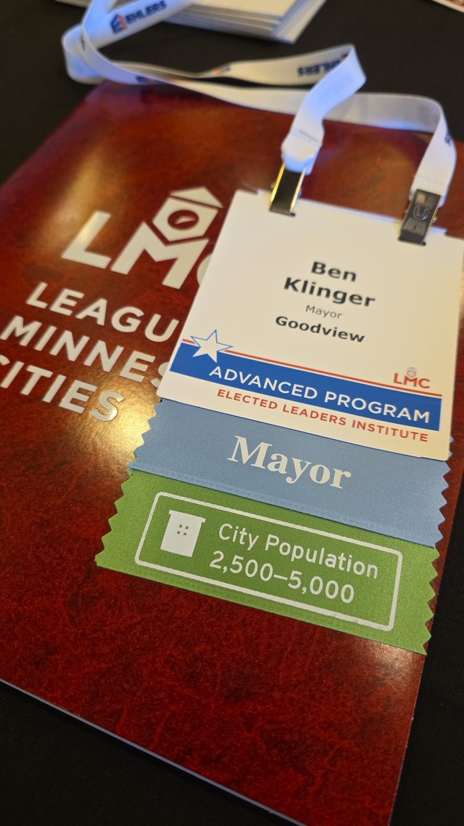 GoodviewBen's tweet photo. Excited to become a better leader. @MinnesotaCities https://t.co/e4DUyHG7oG