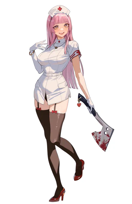 Oc#oc #illust #黒タイツ #nurse 