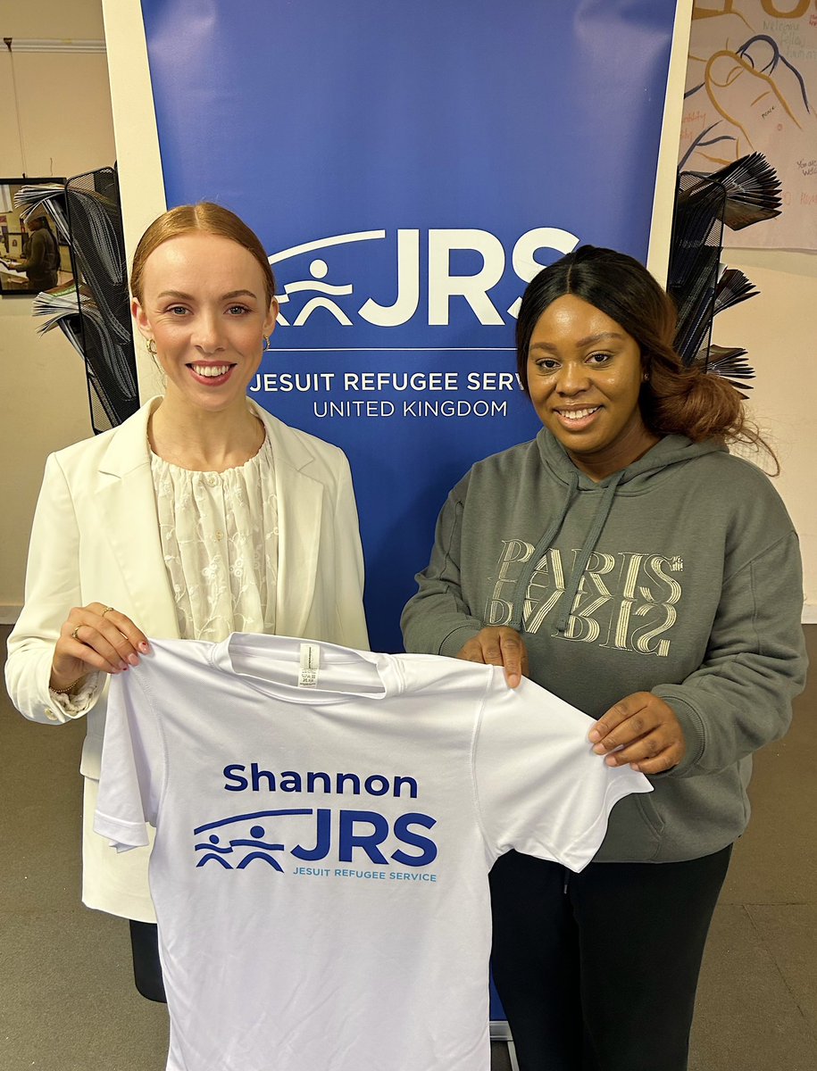 It all seems real now that Shannon has picked up her kit for this year’s London Marathon! Great to visit <a href="/JRSUK/">Jesuit Refugee Service UK</a> today and see firsthand their amazing work.

If you’d like to support Shannon’s fundraising effort for this v worthy cause, follow this link: justgiving.com/page/shannon-c…