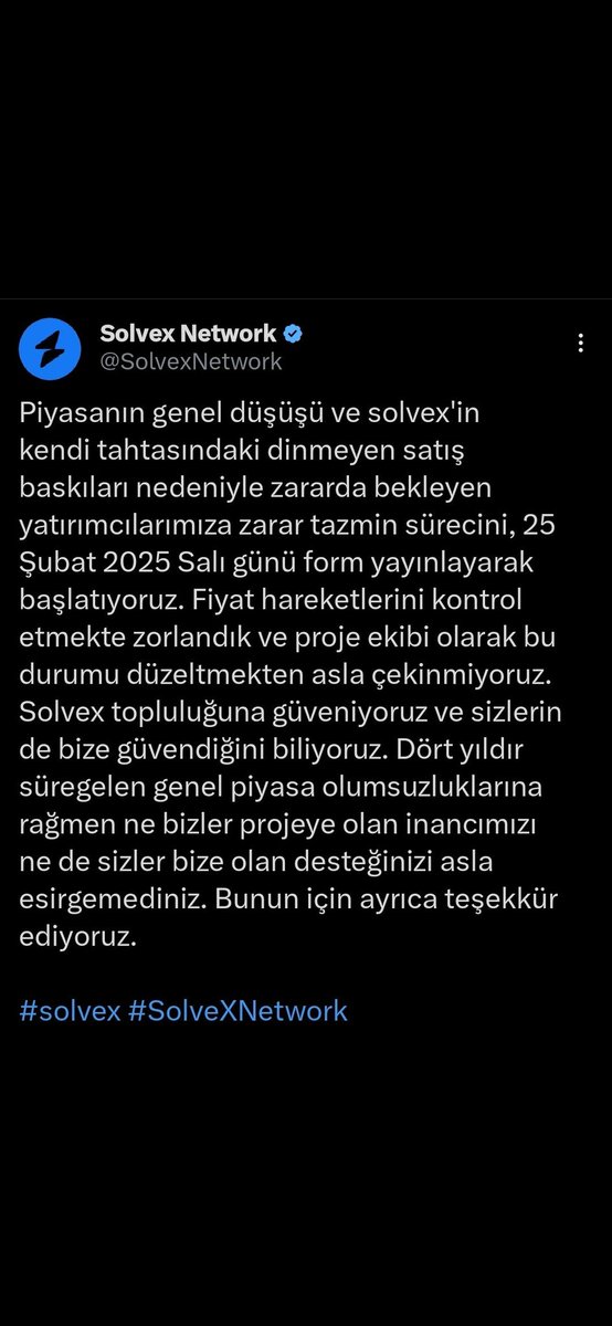 Gün geçmiyor ki kripto piyasasında yeni vurgunlar, mağdurlar ortaya çıkmasın! #solvex
Özellikle şu düşen piyasada ekibin yönetemedigi ya da reklamla alıcısını bulup kitlenen projelerden( bkz; #Bccoin) maalesef insanlar oldukça zararda. 
Düşüş:%98
#solex duyurularinda