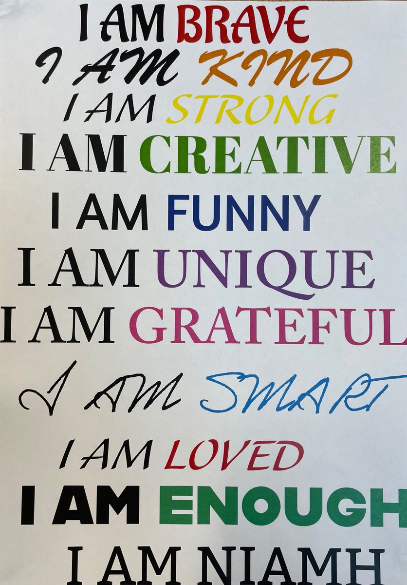 Room 13’s learning had a positivity theme this week. Firstly they listened to and discussed the life advice dispensed in the song Everybody’s Free (To Wear Sunscreen) and then wrote their own lyrics.  Next up, Room 13 created positive affirmation artworks.