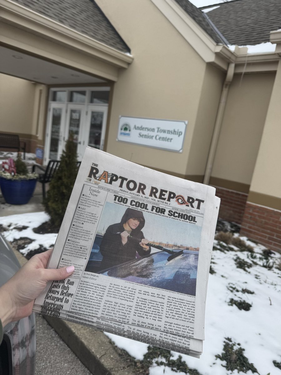 CoachOlson11's tweet image. Copies of our latest @AndersonRaptors Raptor Report issue were delivered to local nursing homes, our senior center, and our local police and fire stations today!! @FHSchools
