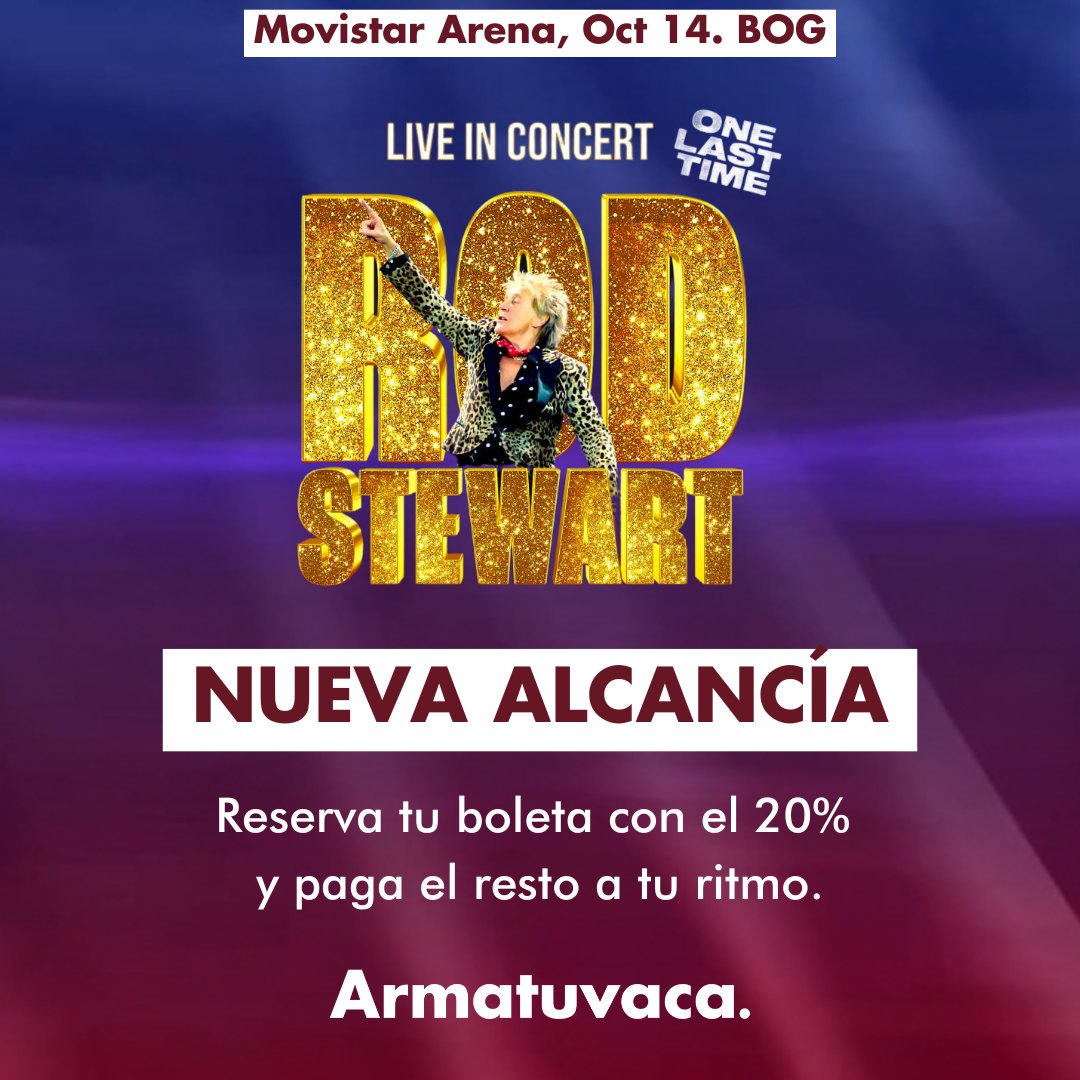 ¡Bogotá, prepárate para una noche legendaria con Rod Stewart! 🎤🔥
El ícono mundial de la música llega a la capital para hacernos revivir sus inigualables clásicos que han marcado generaciones.
Reserva ahora:  link.armatuvaca.com/RodStewart