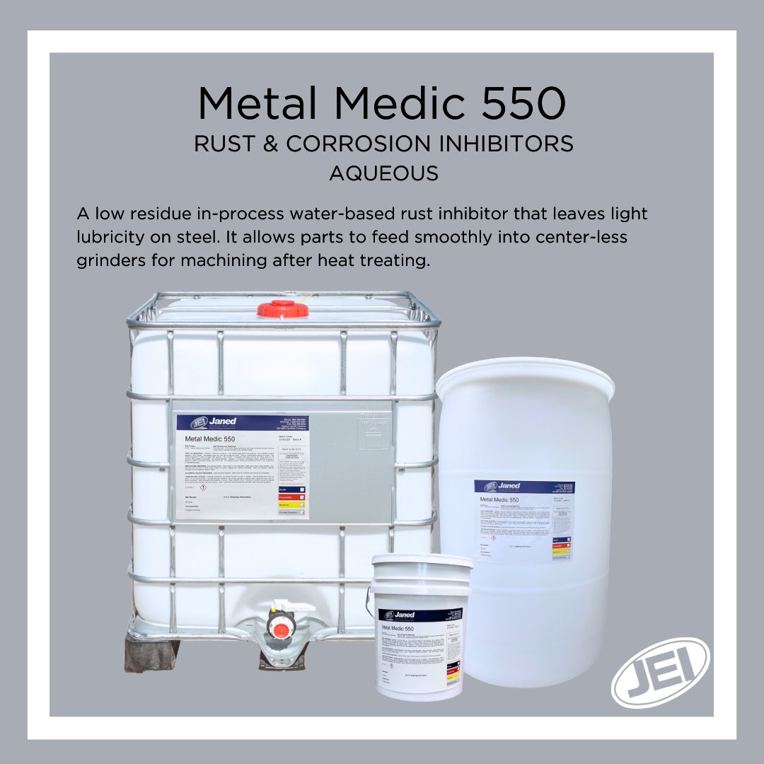 Our next product spotlight is Metal Medic 550. This is used in final protection after removing quench oils in spray wash applications. Normal Concentrations are 1-5% at 160 F.

#metalmedic #rustinhibitors #corrosioninhibitors #aqueous #chemicalmanufacturer #smallbusiness